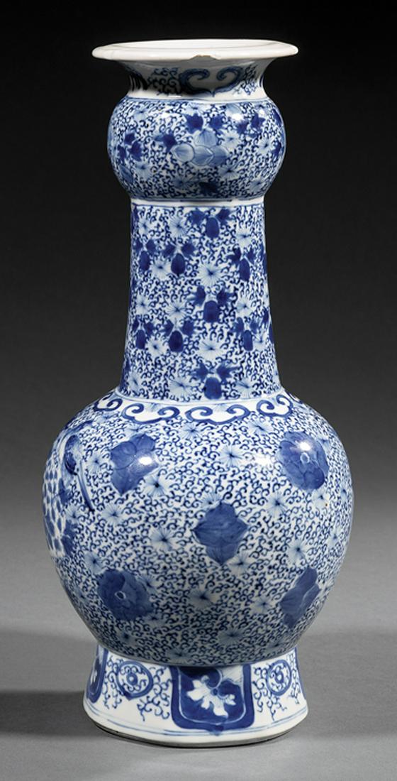 Chinese Blue and White Porcelain Bottle Vase (1 of 10)