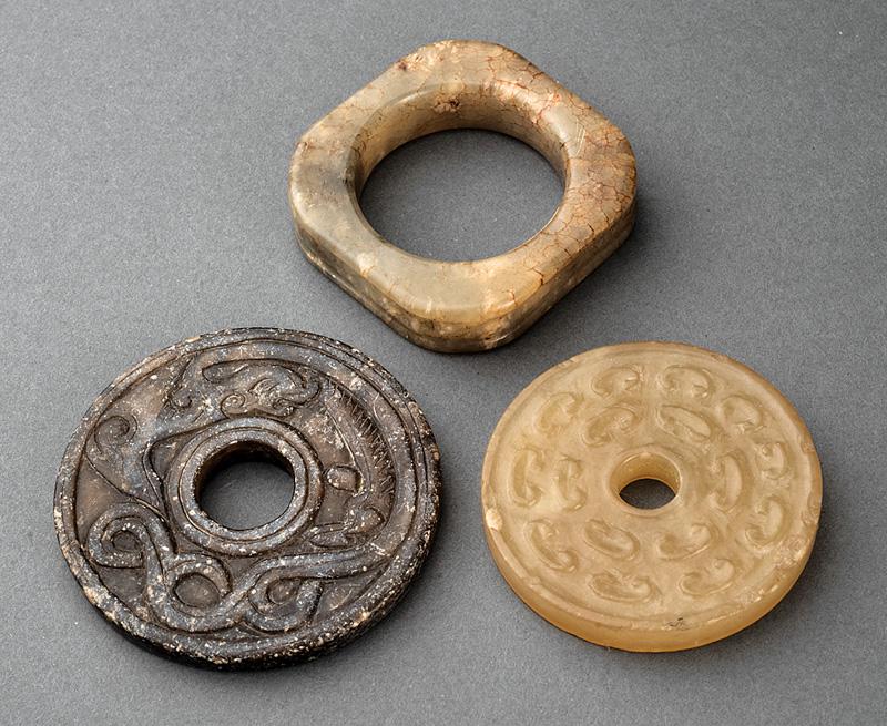 Three Archaistic Chinese Hardstone Items (1 of 1)