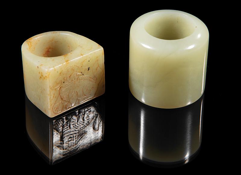 Two Chinese Jade Archer's Rings (1 of 1)