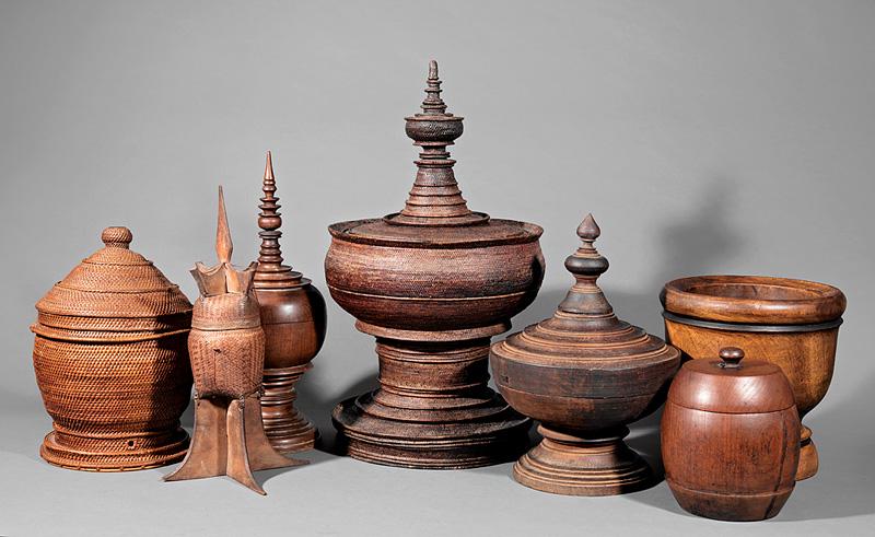 Thai and Burmese Wood, Basketry, and Vessels (1 of 2)