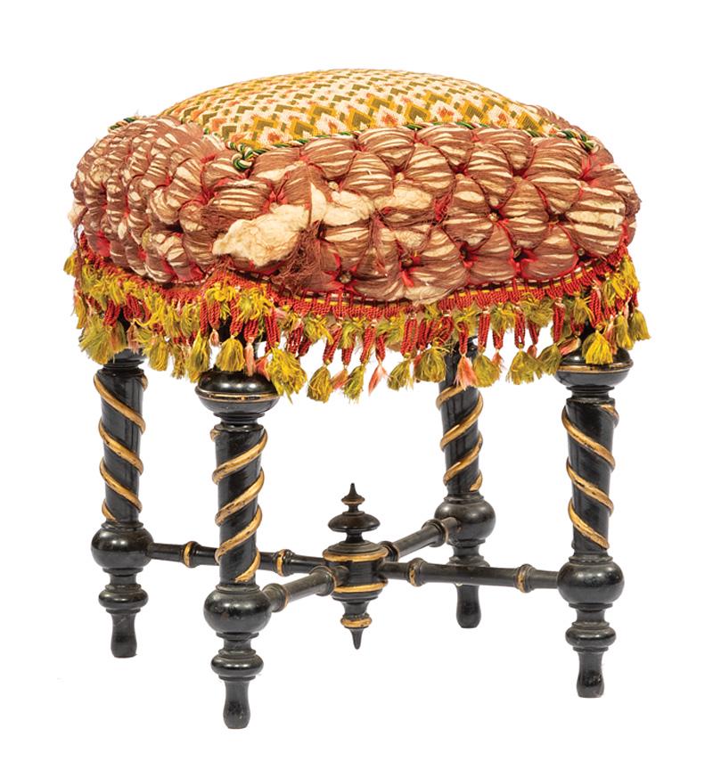 Ebonized and Parcel Gilt Footstool (1 of 3)