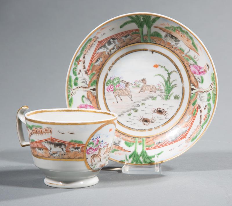 Chinese Export Porcelain Cup & Saucer (1 of 8)