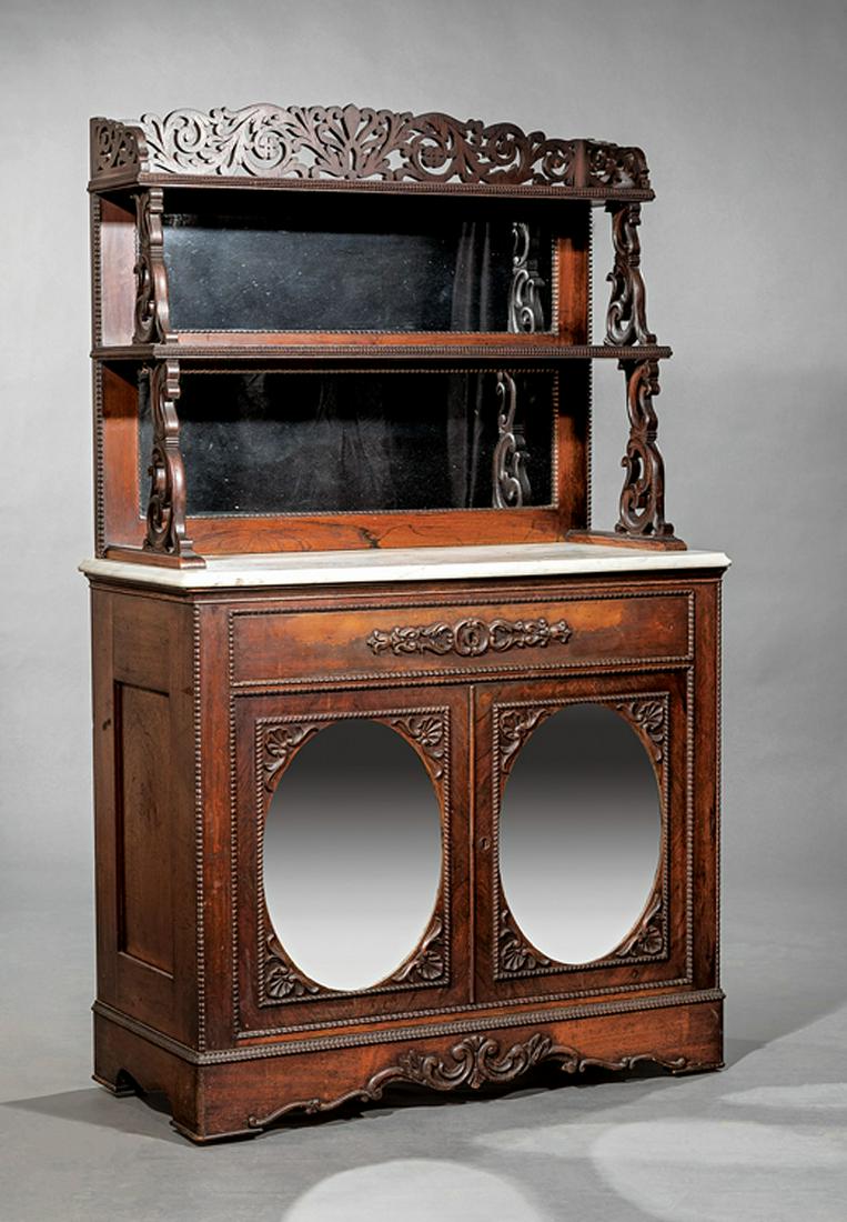 American Rococo Carved Rosewood Cabinet (1 of 3)