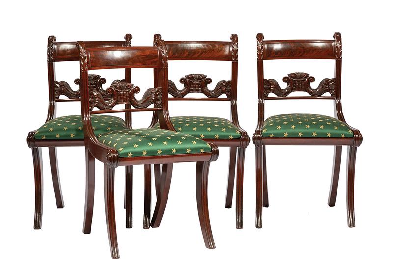 Classical Carved Mahogany Side Chairs (1 of 4)