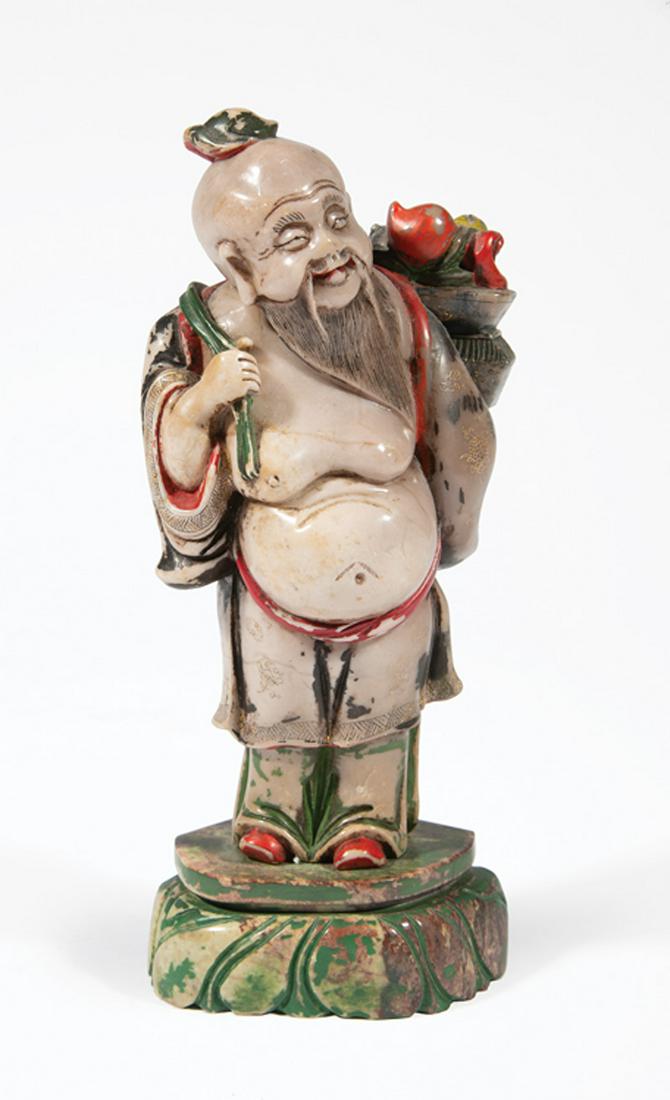 Chinese Polychrome Soapstone Figure (1 of 9)