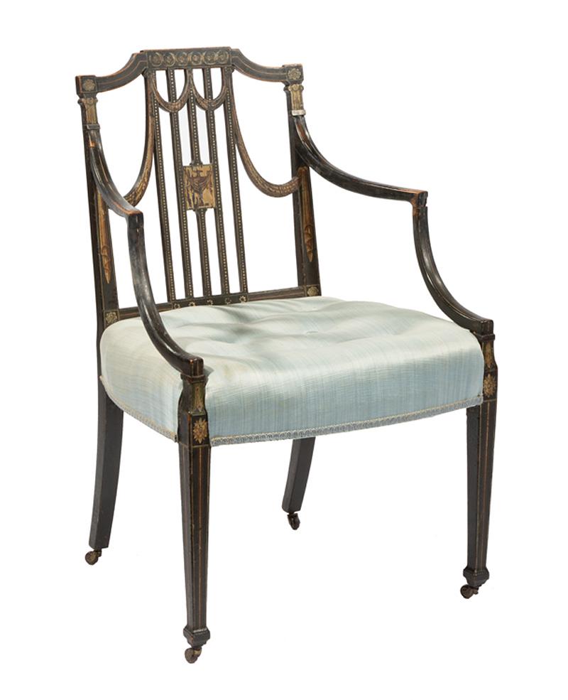 English Paint Decorated Armchair (1 of 2)