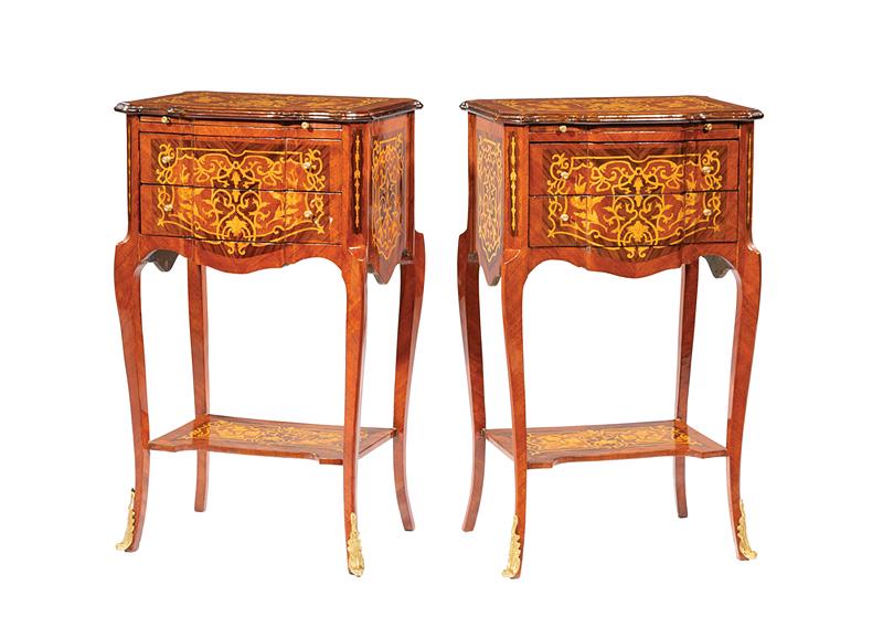 Parquetry and Marquetry Petite Commodes (1 of 5)