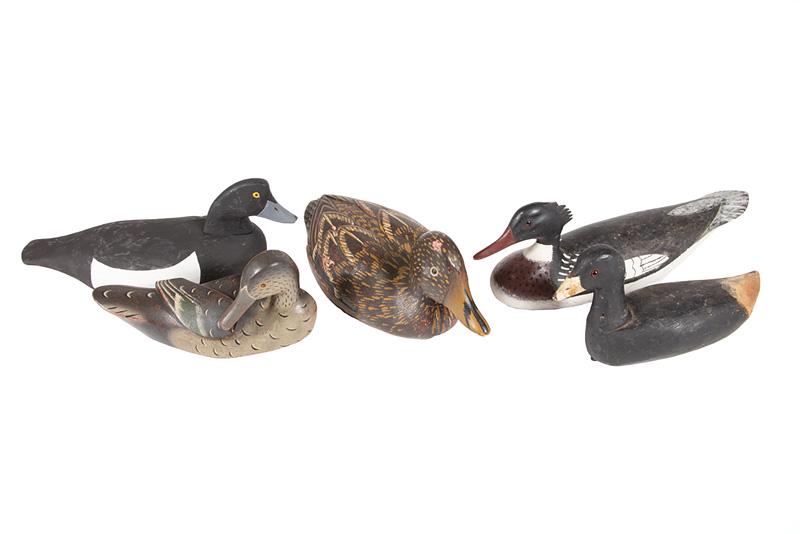 Five Carved Duck Decoys (1 of 3)