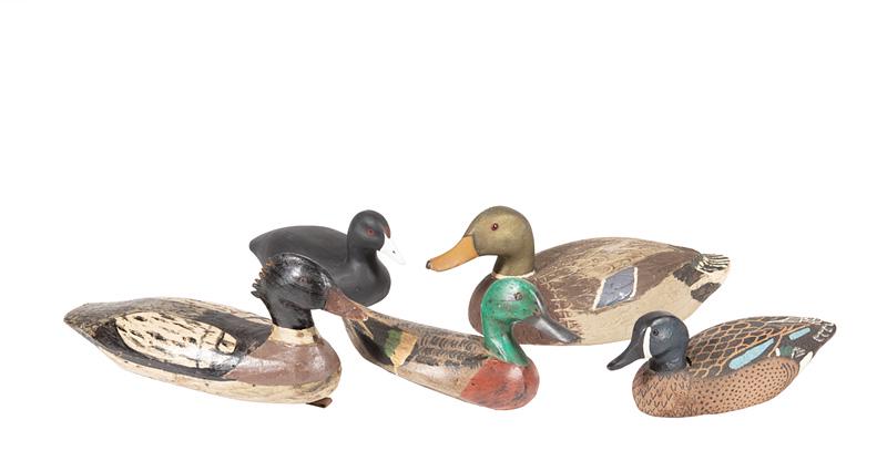 Five Carved Duck Decoys (1 of 5)