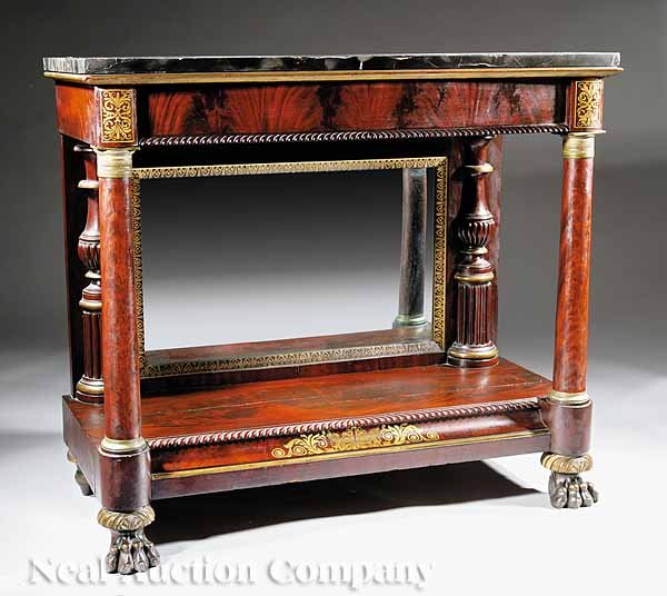 American Classical Carved Mahogany Pier Table - 2