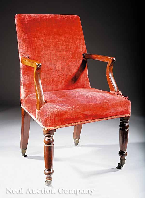 Late Federal Carved Mahogany Armchair