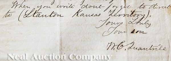 Autograph Letter Signed by William C. Quantrill - 3