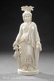Italian Carrara Marble Figure of "Armed Freedom": An Italian Carrara Marble Figure of "Armed Freedom" , after Thomas Crawford (American, c. 1813-1857), a variant reduction after the colossal bronze figure (cast by Clark Mills), 1855-1858, installed 1