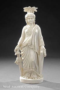 Italian Carrara Marble Figure of "Armed Freedom": An Italian Carrara Marble Figure of "Armed Freedom" , after Thomas Crawford (American, c. 1813-1857), a variant reduction after the colossal bronze figure (cast by Clark Mills), 1855-1858, installed