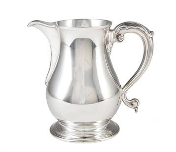 Tiffany & Co. Makers Sterling Silver Pitcher: Tiffany & Co. Makers Sterling Silver Pitcher , pattern introduced 1914, after a design by William Grundy, London, 1766, h. 7 1/4 in., wt.28.40 troy ozs