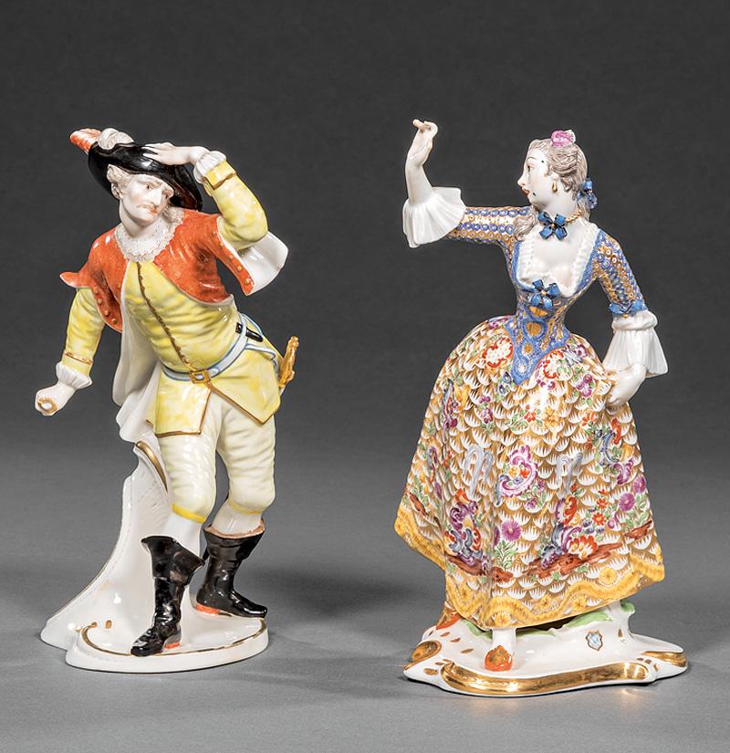 Nymphenburg Porcelain Commedia dell'Arte Figures (1 of 2)