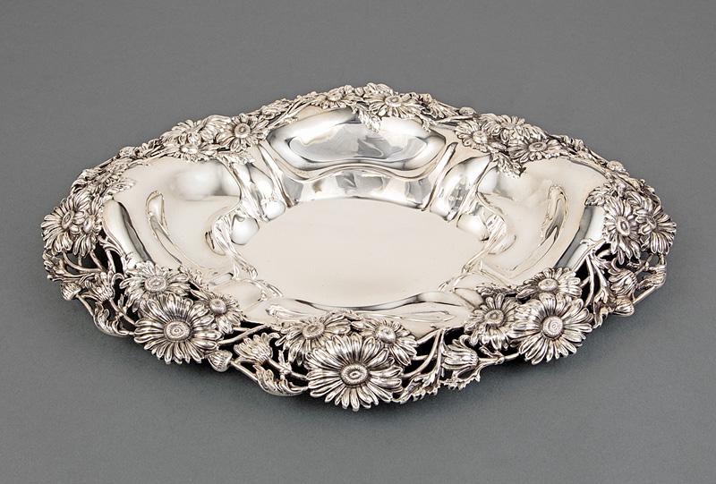 American Art Nouveau Sterling Silver Bread Tray (1 of 1)
