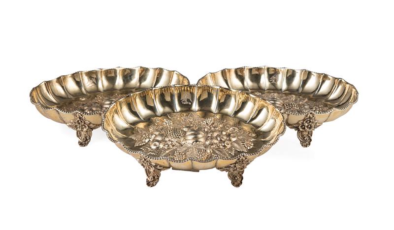 Fenton Brothers Sterling Silver Gilt Fruit Dishes (1 of 1)