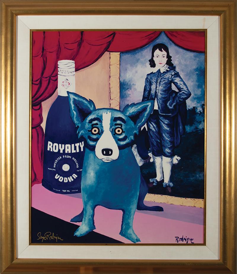 George Rodrigue (American/Louisiana, 1944-2013): George Rodrigue (American/Louisiana, 1944-2013) , "Royalty Blue Dog", 1994, direct image transfer giclee on panel, signed lower left, signed in plate lower right, 36 3/4 in. x 30 in., framed