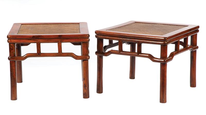 Pair of  Chinese Hardwood Square Stools (1 of 9)