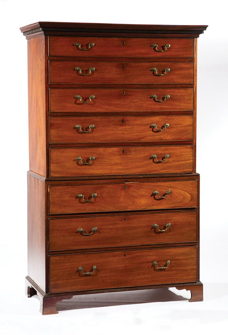 George III Carved Mahogany Chest-on-Chest (1 of 2)