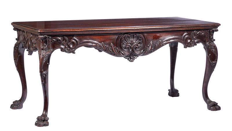 Irish Carved Mahogany Library Table (1 of 7)