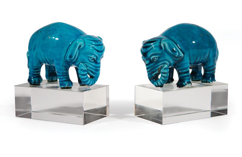 Chinese Export Glazed Porcelain Elephants (1 of 9)