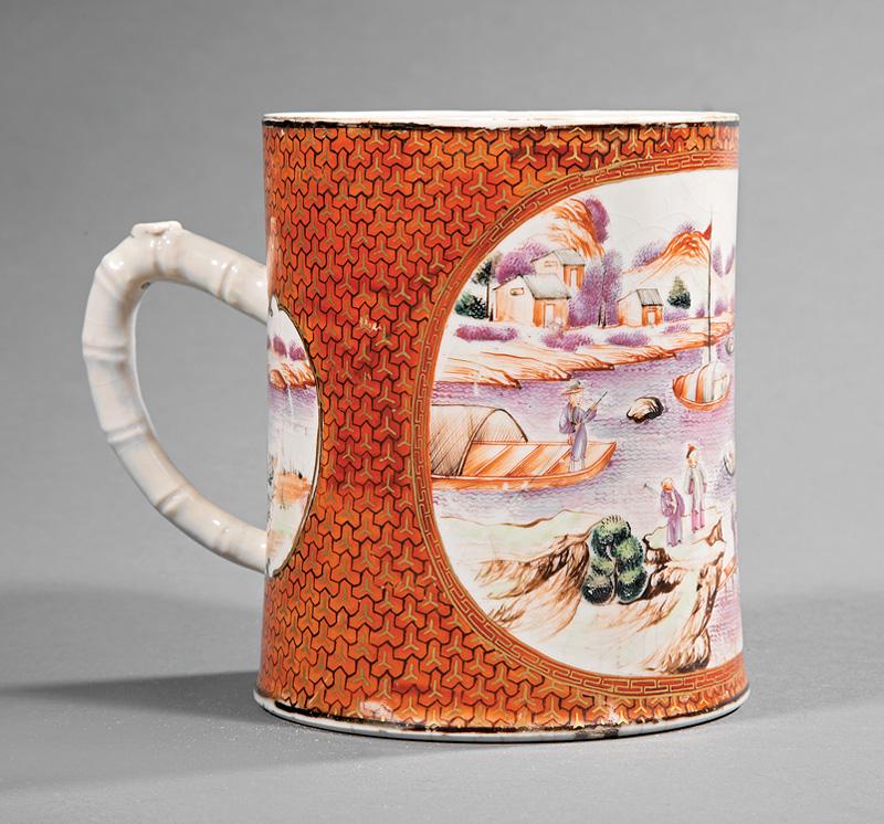 Chinese Export Mandarin Palette Porcelain Tankard (1 of 4)