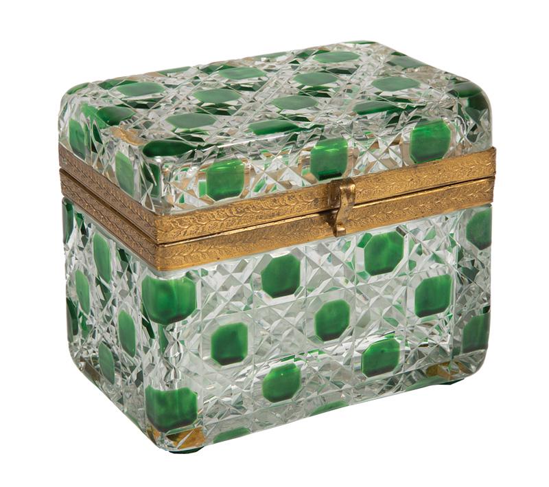 Brass-Mounted Baccarat  Crystal Box (1 of 3)