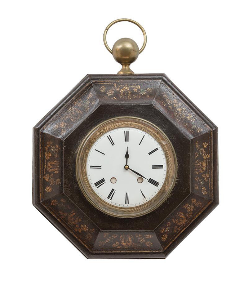 French Tole Peinte Wall Clock (1 of 1)