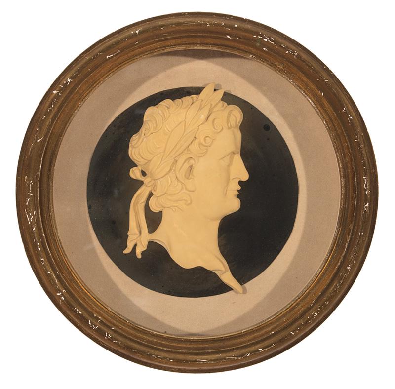 Pair of Framed Plaster Plaques of Roman Emperors (1 of 3)