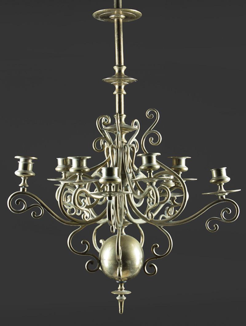 Continental Brass Ten-Light Chandelier (1 of 1)