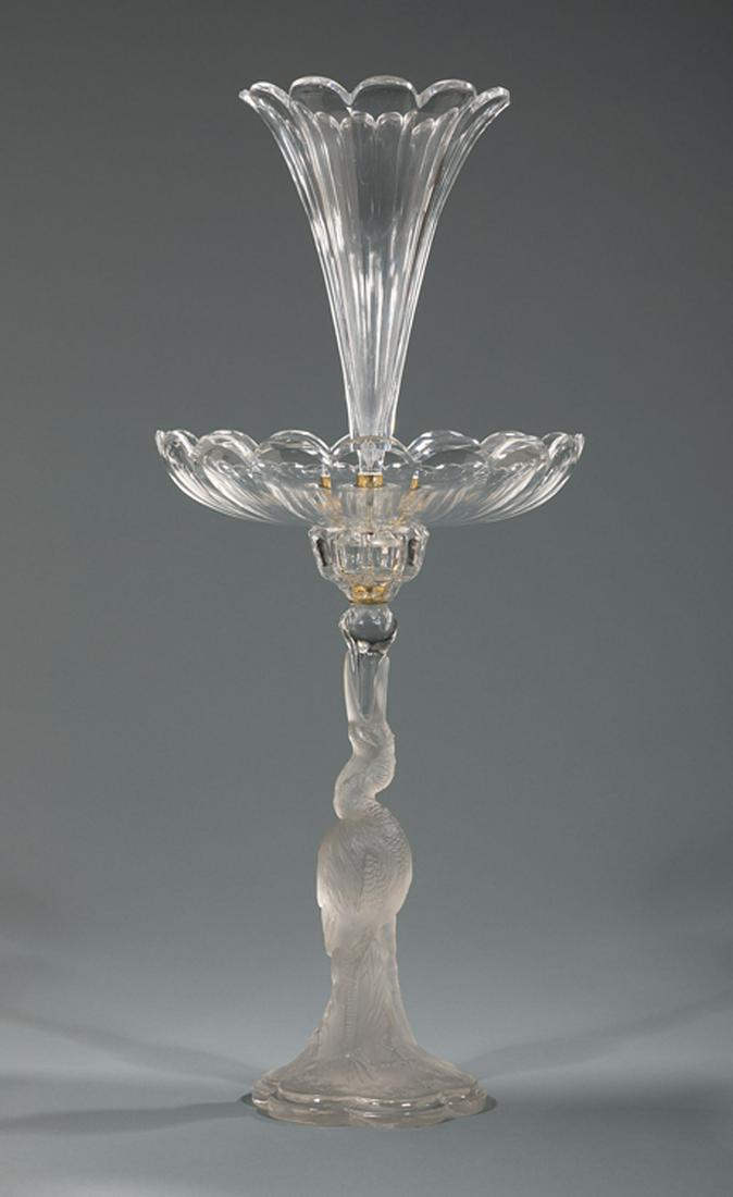 French Panel-Cut and Frosted Glass Epergne (1 of 1)