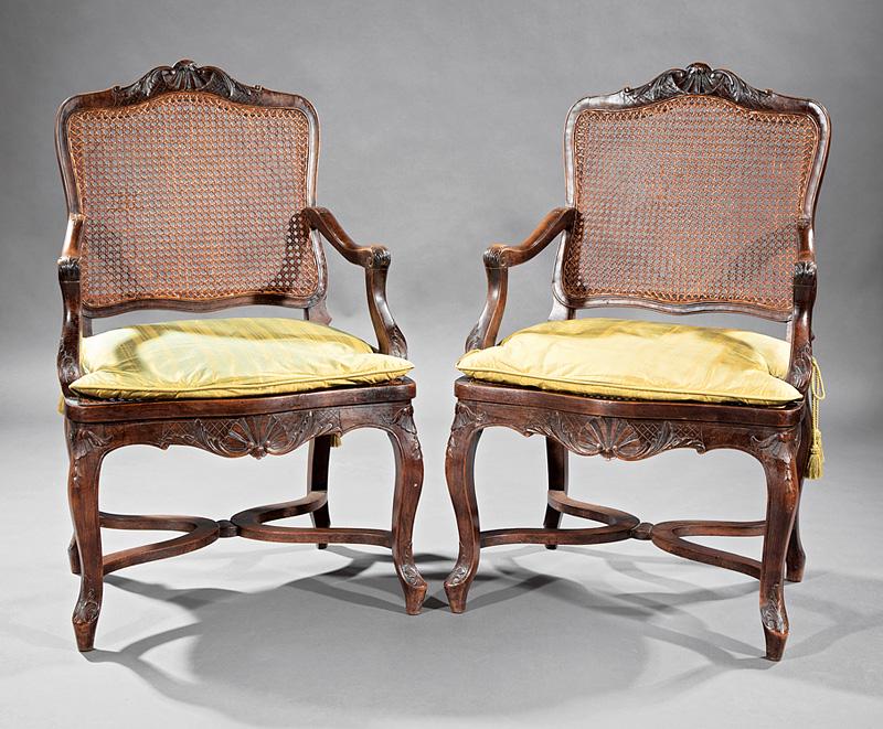 Provincial Louis XV Carved Walnut Fauteuils (1 of 2)