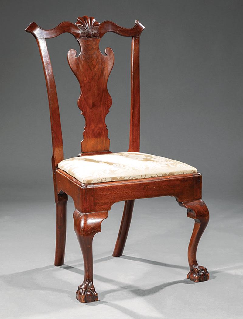 American Chippendale Carved Mahogany Side Chairs (1 of 4)