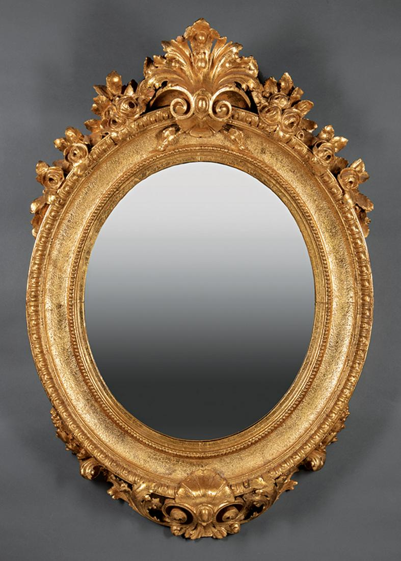 Pair of Continental Rococo-Style Giltwood Mirrors (1 of 2)