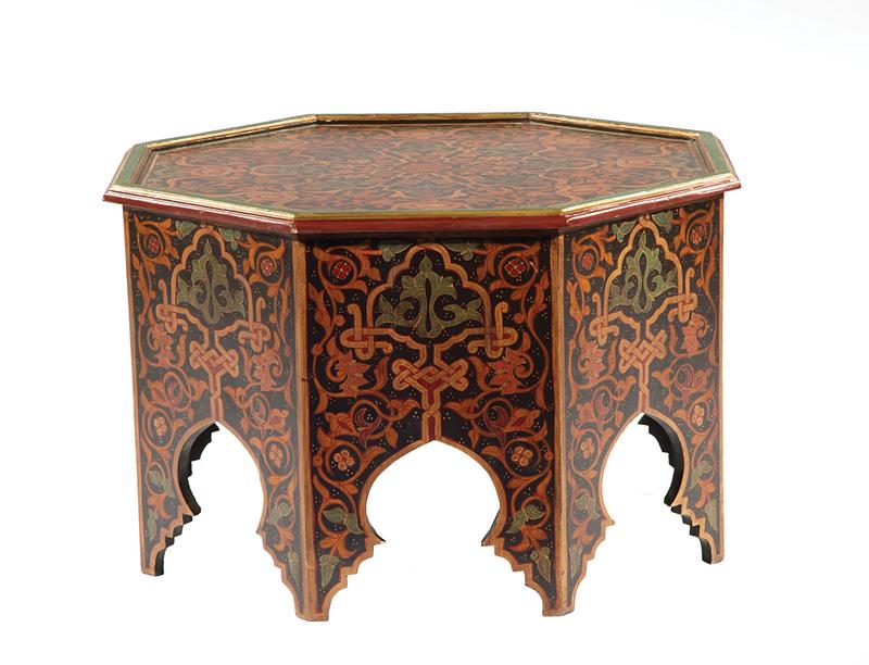 Moorish-Style Paint Decorated Tabouret (1 of 2)