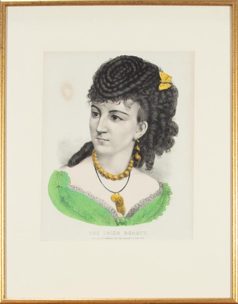 Currier & Ives Prints of Beauties: Currier & Ives Prints of Beauties , 16 hand-colored lithographs, sheets 14 in. x 9 1/2 in. to 14 3/4 in. x 10 3/4 in., 2 framed. (16 pcs.) Provenance: Property of the Mobile Museum of Art, Mobile, AL,