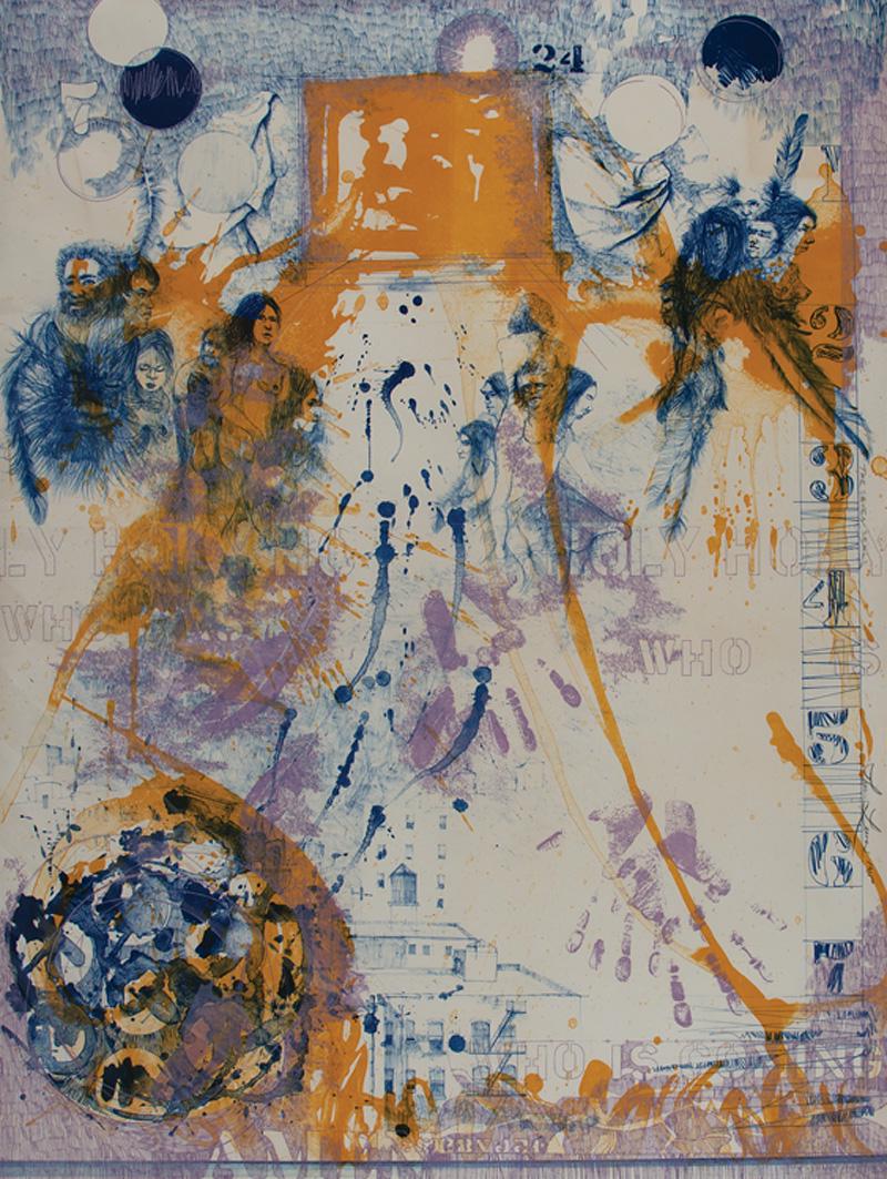 Thomas P. Lewis (American, 1940-2008): Thomas P. Lewis (American, 1940-2008) , "The Seven Seals", lithograph on paper, pencil-signed, titled and inscribed "IMP" along right edge, sheet 42 3/4 in. x 32 1/8 in., unframed . Condition Report: