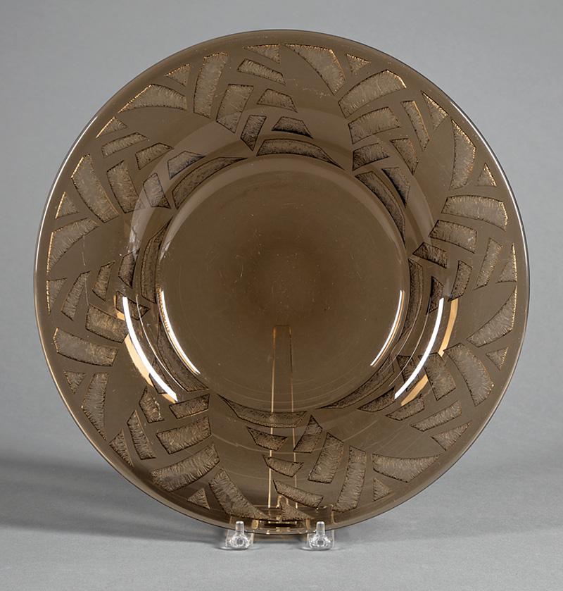 Art Deco Daum Acid Etched Glass Bowl: Art Deco Daum Acid Etched Glass Bowl , early 20th c., marked "Daum Nancy/ France", with Croix de Lorraine, h. 2 1/8 in., dia. 13 3/4 in IMPORTANT: All purchases must be removed from our premises withi