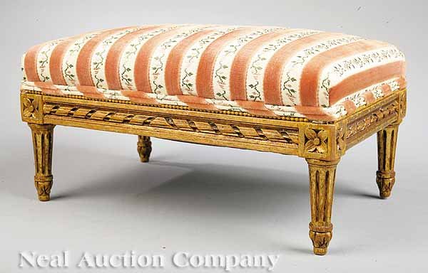 Near Pair of Louis XVI-Style Footstools