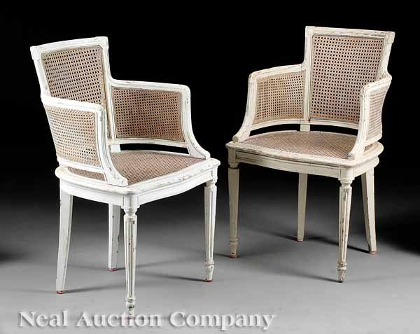 Pair of Creme Peinte French Chairs
