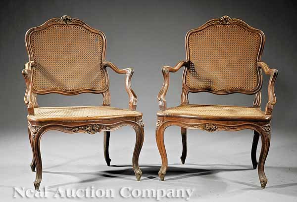 Pair of Louis XV Armchairs, Nogaret a Lyon