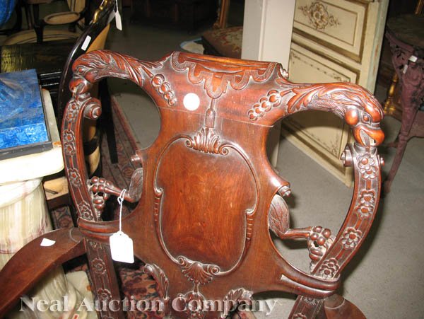 Georgian-Style Carved Mahogany Armchair - 2