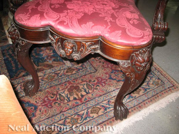 Georgian-Style Carved Mahogany Armchair - 4