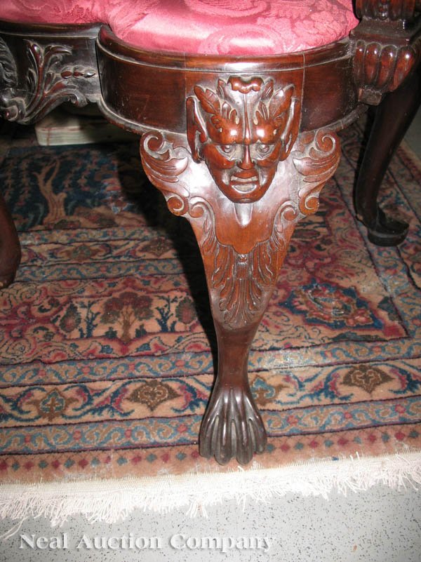 Georgian-Style Carved Mahogany Armchair - 5