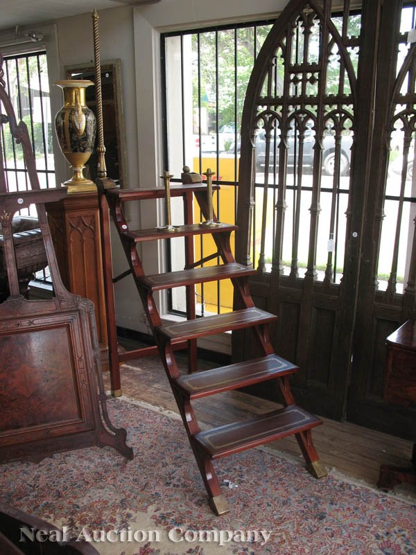 Regency-Style Mahogany Folding Library Step - 6
