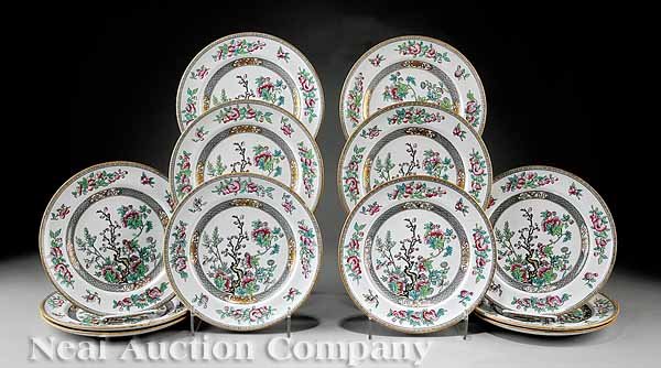 Twelve English Ironstone "Indian Tree" Plates