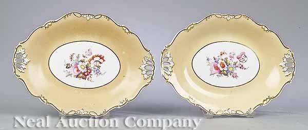 Pair of Ridgway Porcelain Oval Cake Dishes