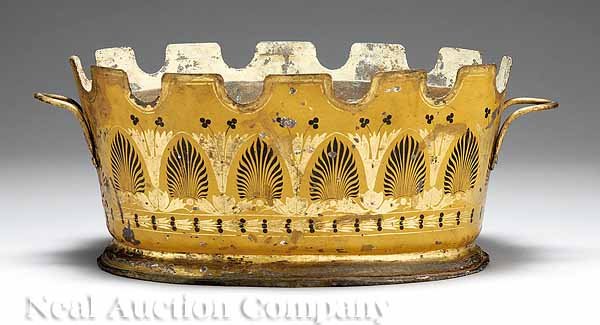 French Tole Peinte Oval Jardiniere